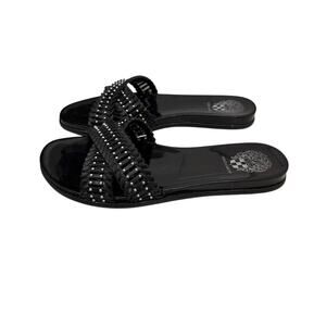 Vince Camuto Shoes Black Crossband Jelly Slide Sandals Size Women's 7
